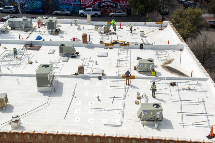 Flat roof restoration in Texas